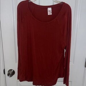 No Boundaries Red Relaxed Long Sleeve Tee